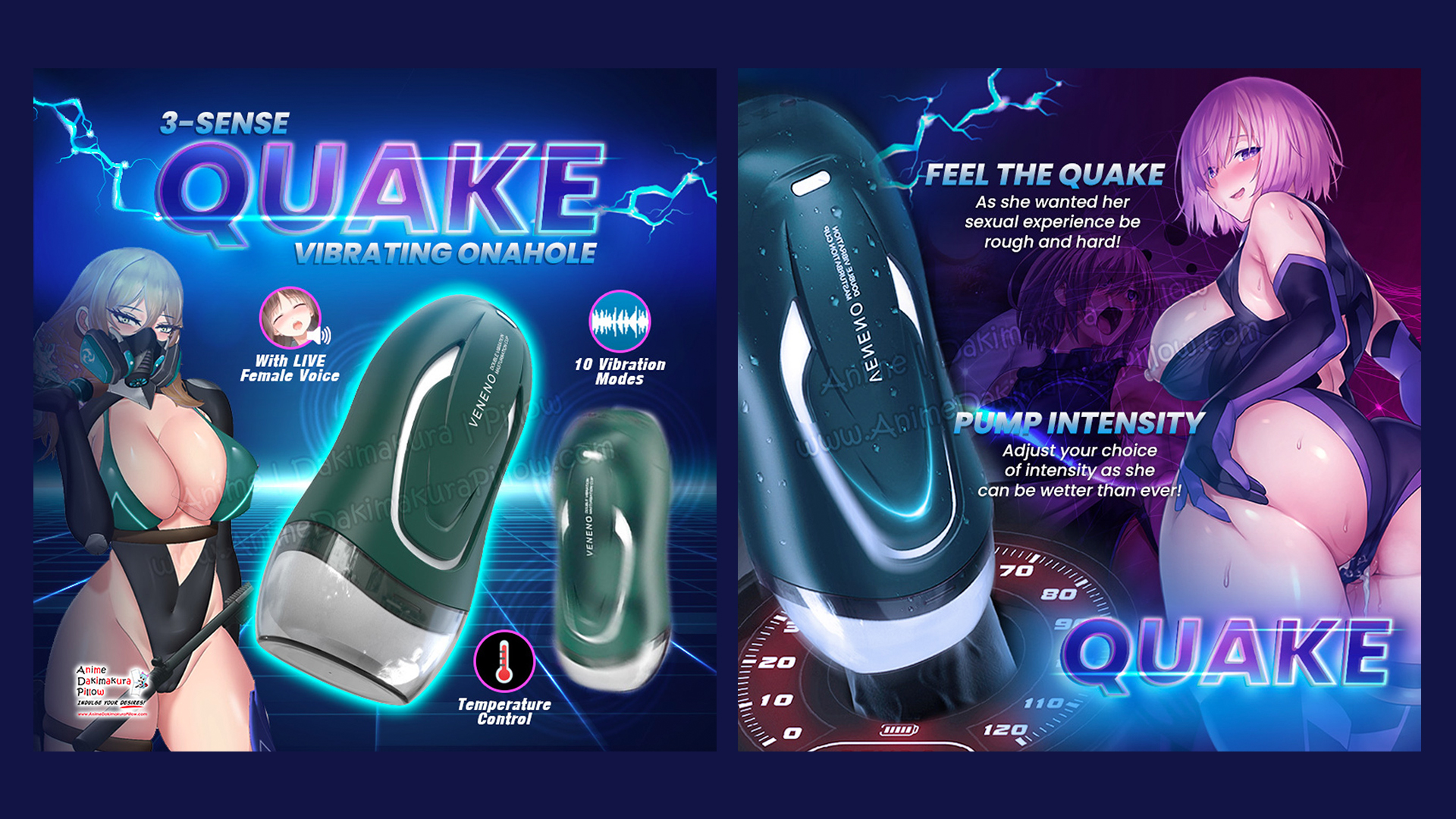 ADP 3-Sense "Quake" Electric Vibrating Onahole